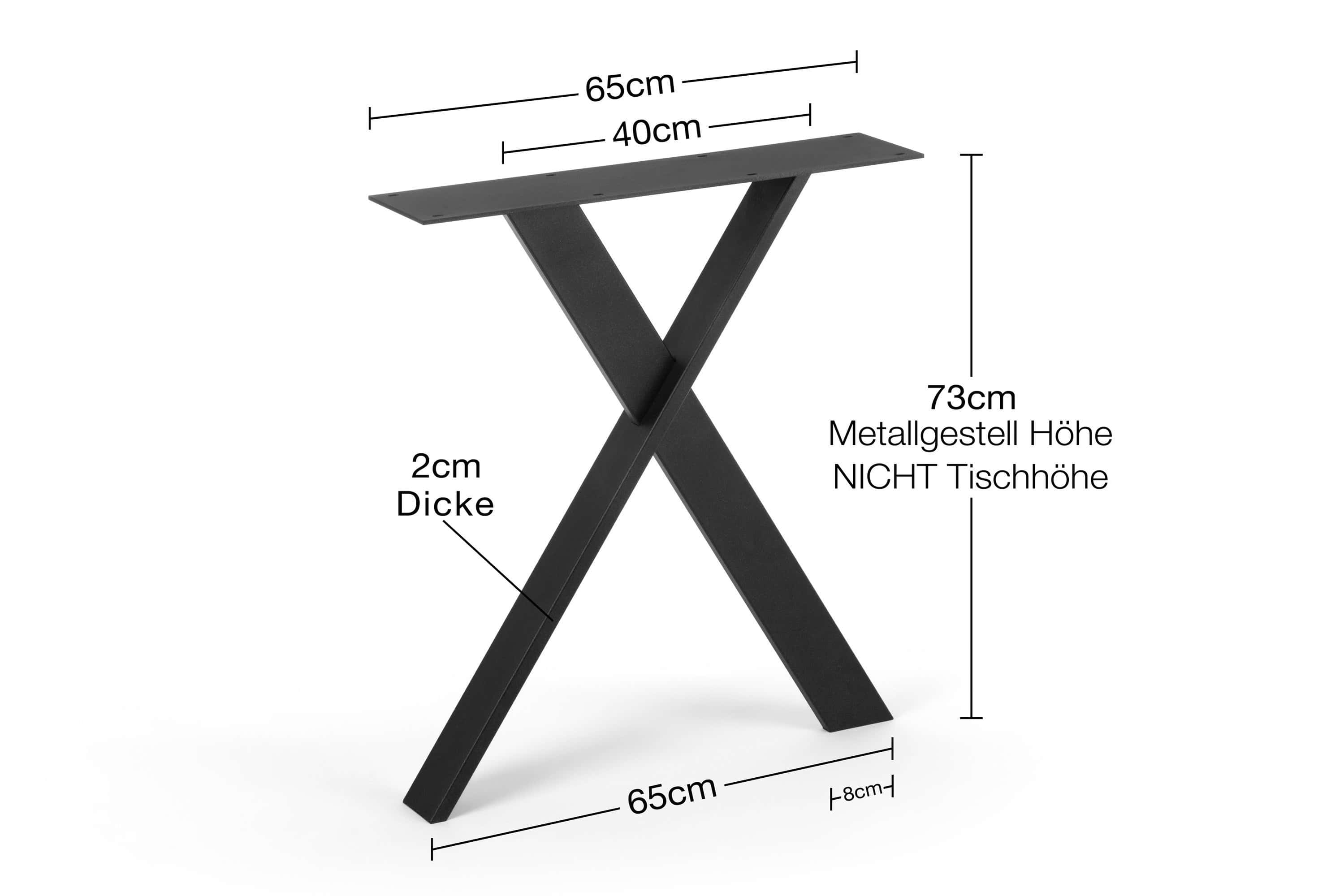 Metalluntergestell X Beine für Esstisch Friuli