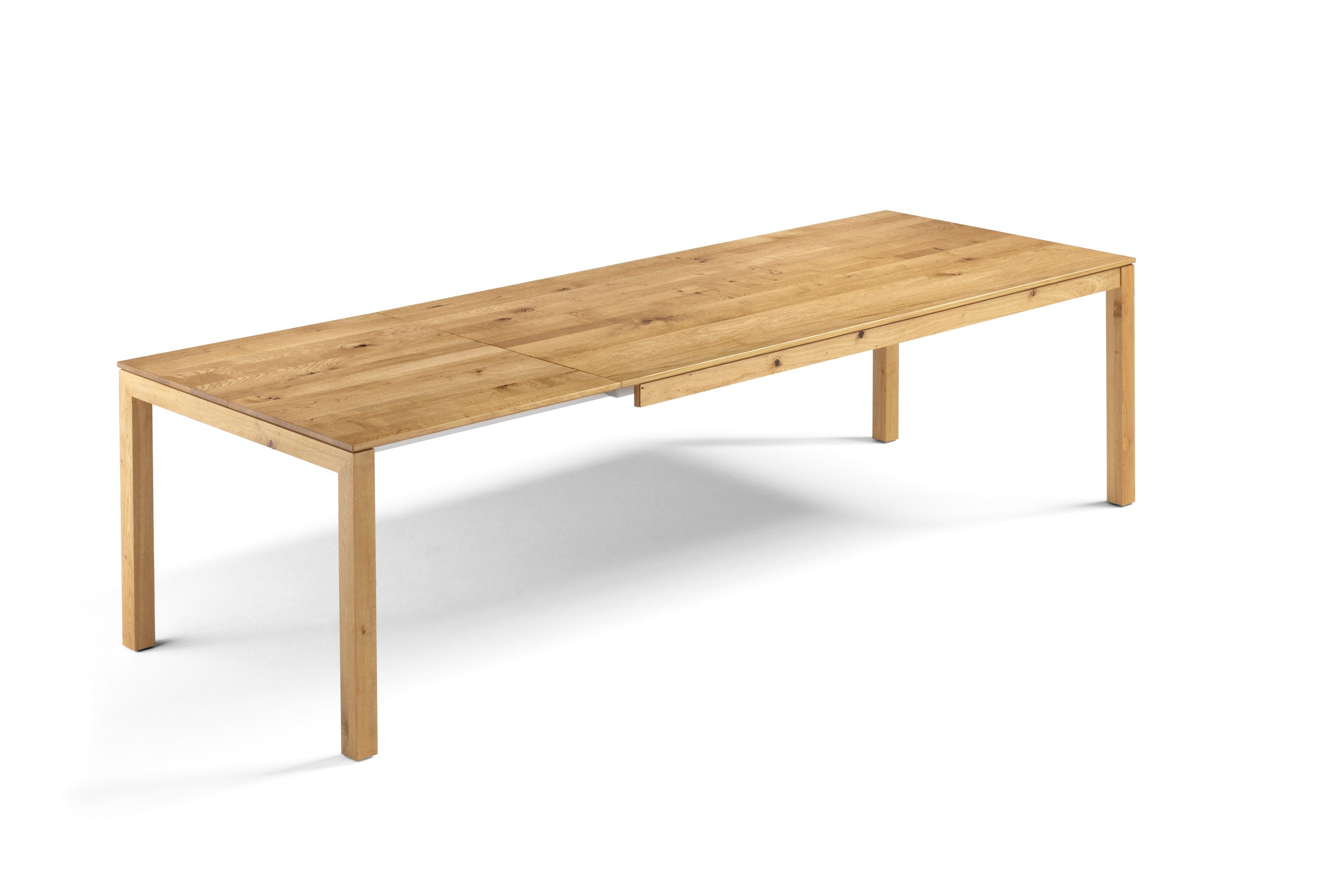 Holztisch ausziehbar in Asteiche / Wildeiche mit bündiger Zarge - Esstisch Gardo Holz