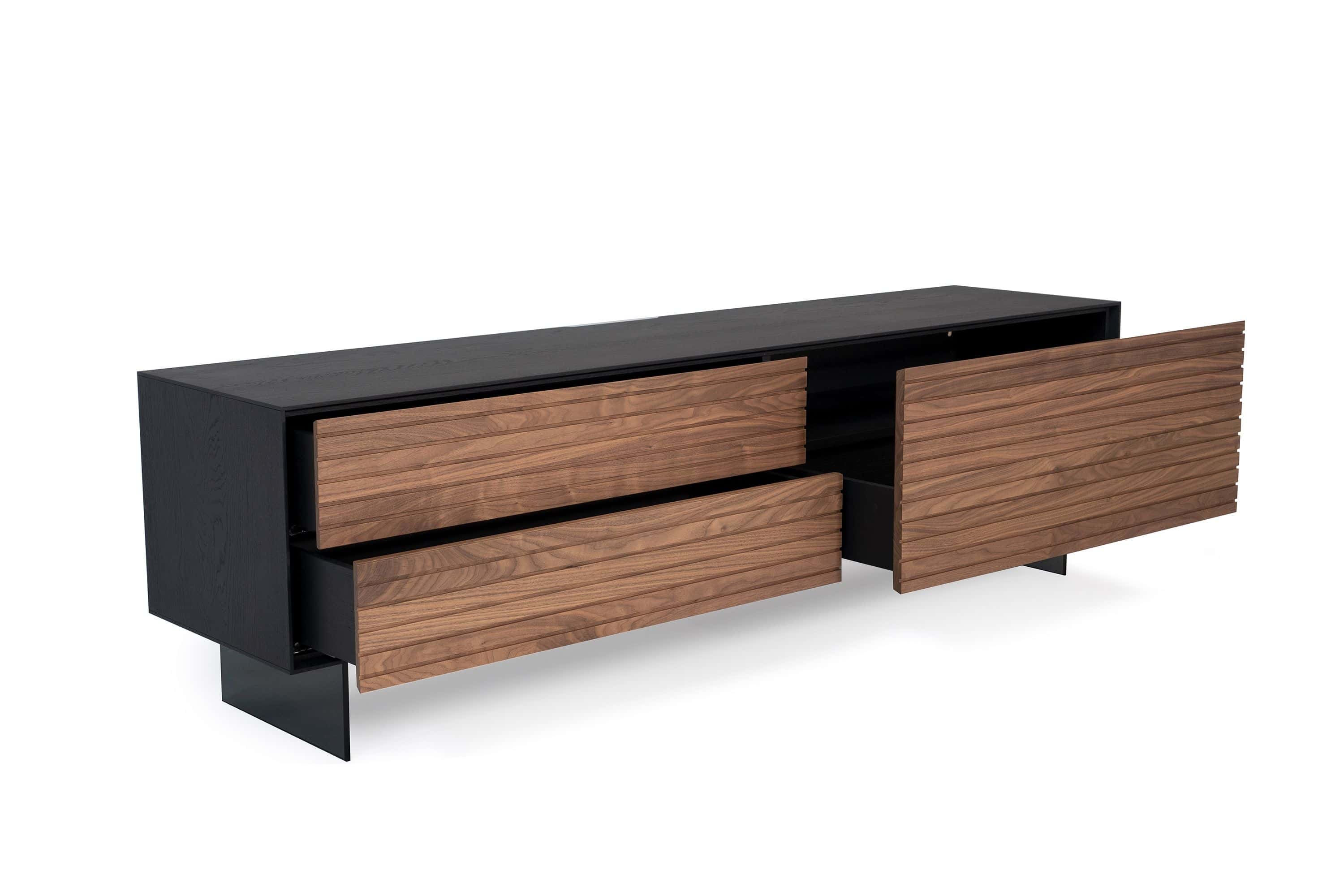 Mögliche Konfiguration vom Nussbaum Sideboard Alkmaar Mögliche Konfiguration vom Nussbaum Sideboard Alkmaar